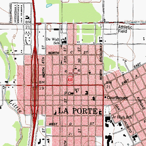 Topographic Map of New Hope Baptist Church, TX