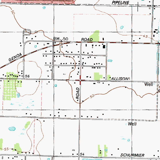 Topographic Map of New Jerusalem Baptist Church, TX