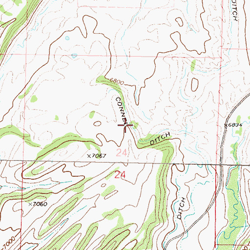 Topographic Map of Connel Ditch, CO