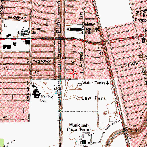Topographic Map of The New Mount Calvary Baptist Church, TX