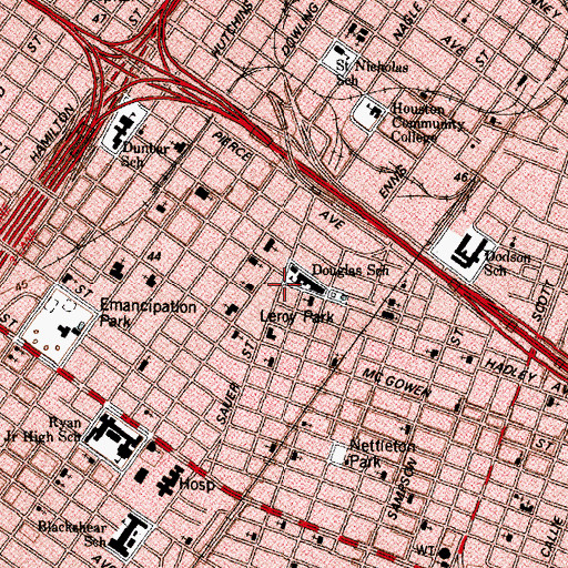 Topographic Map of New Saint Paul Missionary Baptist Church, TX