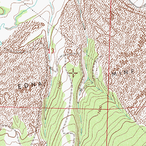 Topographic Map of Edna Mine, CO