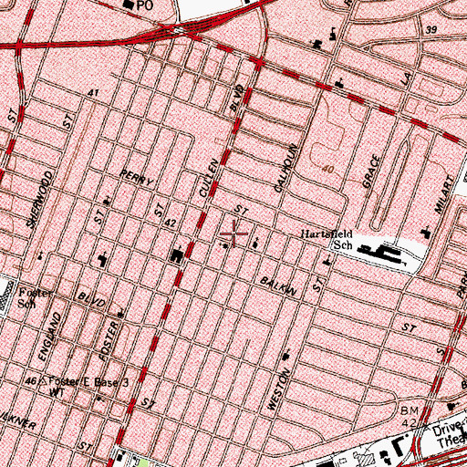 Topographic Map of Nazarene Baptist Church, TX