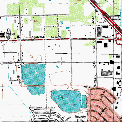 Topographic Map of Messiah Baptist Church, TX