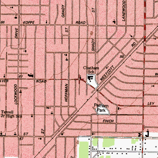 Topographic Map of Morning Star Baptist Church, TX
