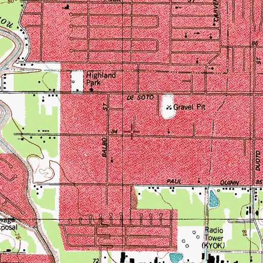 Topographic Map of Mount Calm Missionary Baptist Church, TX