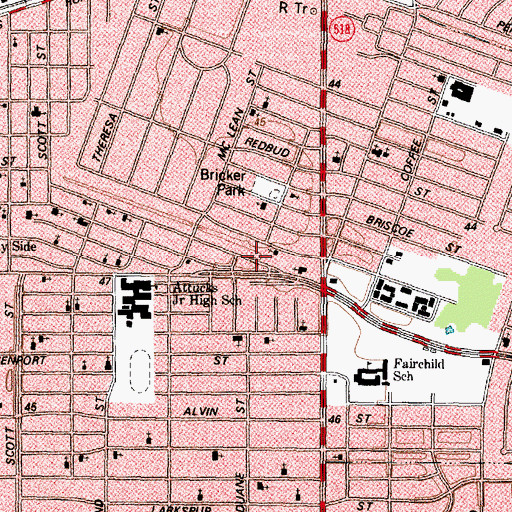Topographic Map of Mount Calvary Missionary Baptist Church, TX