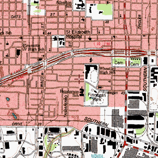 Topographic Map of Mount Corinth Missionary Baptist Church, TX