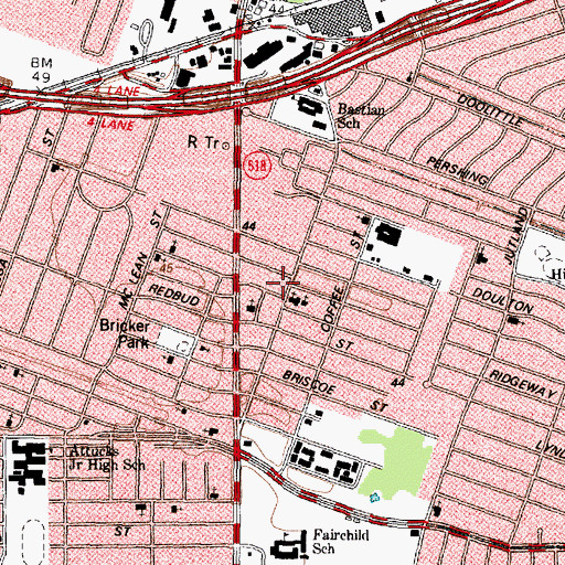 Topographic Map of Mount Hebron Baptist Church, TX