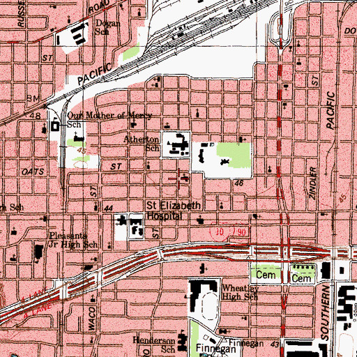 Topographic Map of Mount Pleasant Baptist Church, TX