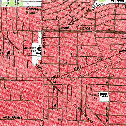 Topographic Map of Mount Pleasant Missionary Baptist Church, TX