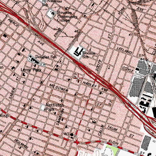 Topographic Map of Mount Rose Baptist Church, TX