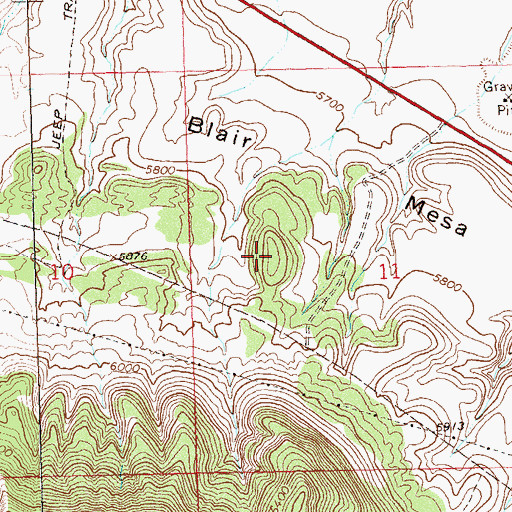 Topographic Map of Blair Mesa, CO