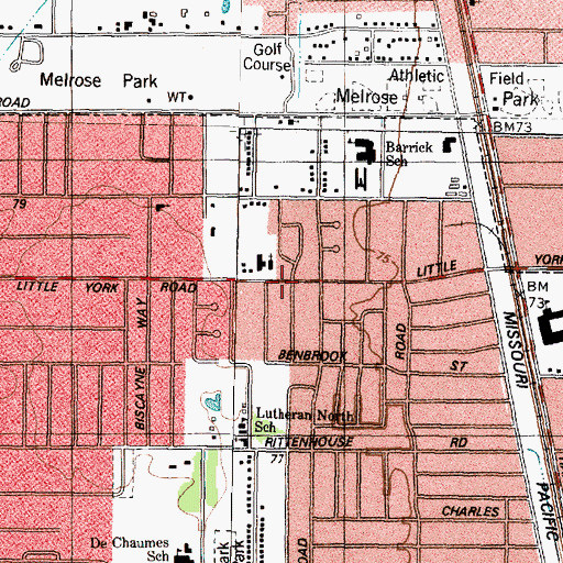 Topographic Map of Little York Baptist Church, TX