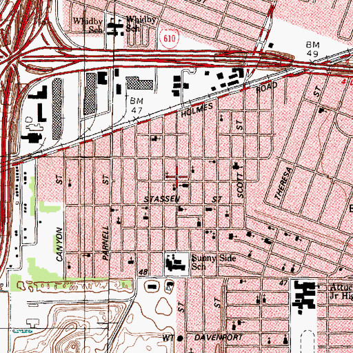 Topographic Map of Little Zion Baptist Church, TX