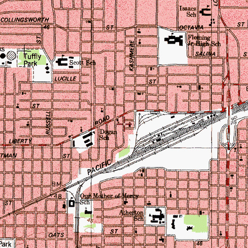 Topographic Map of Macedonia Baptist Church, TX
