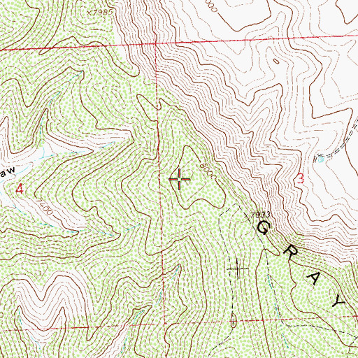 Topographic Map of Gray Hills, CO