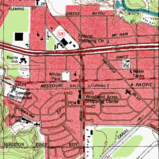 Topographic Map of Market Street Baptist Church, TX