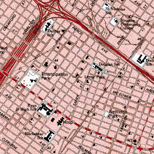 Topographic Map of Mary Olive Baptist Church, TX