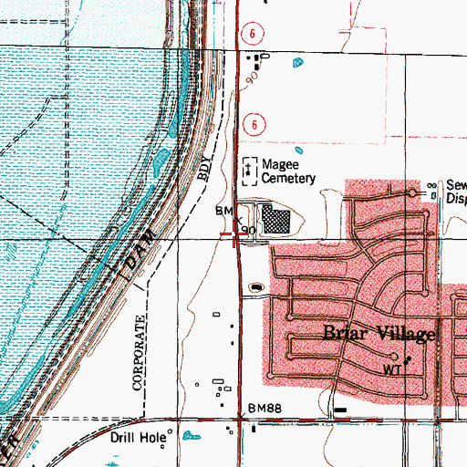 Topographic Map of Mcgee Chapel Baptist Church, TX