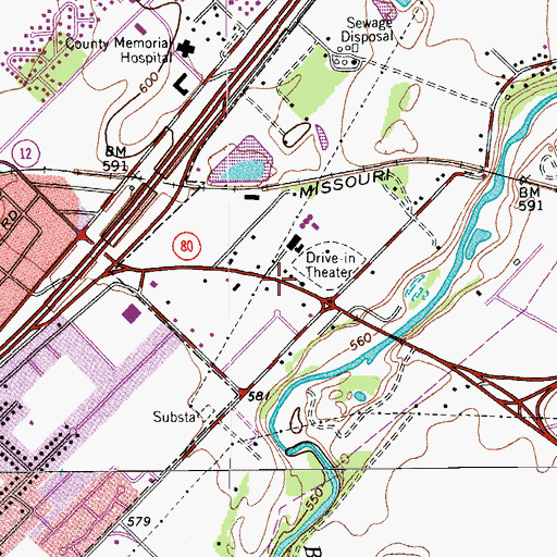 Topographic Map of New Hope Baptist Church, TX