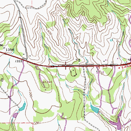 Topographic Map of Sunset Canyon Baptist Church, TX