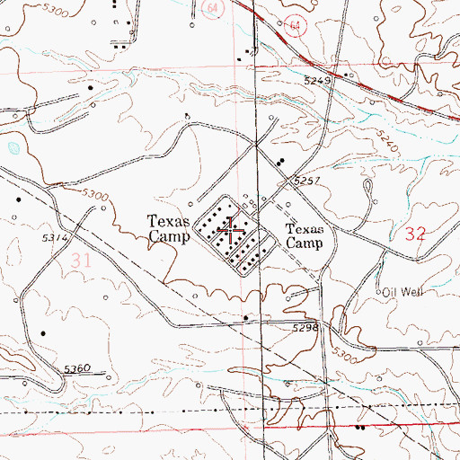Topographic Map of Texas Camp, CO