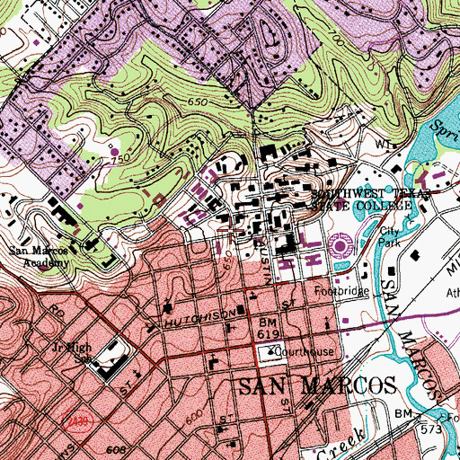 Topographic Map of Saint Marks Episcopal Church, TX