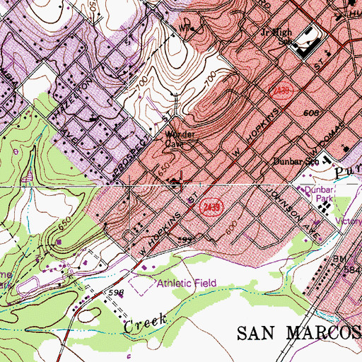 Topographic Map of Grace Lutheran Church, TX