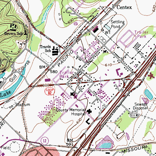 Topographic Map of First United Pentecostal Church, TX