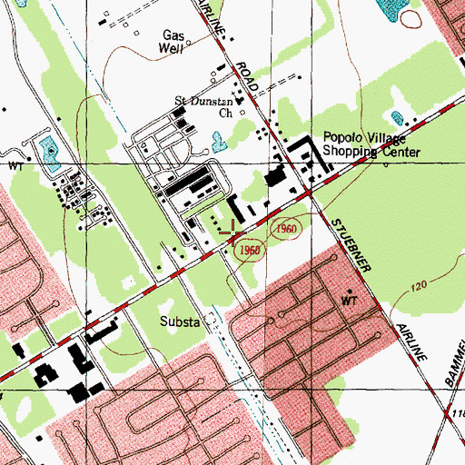Topographic Map of Willowbrook Community Church, TX