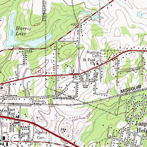 Topographic Map of Greater Oak Grove Baptist Church, TX