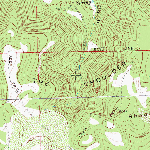 Topographic Map of The Shoulder, CO