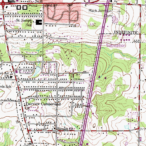 Topographic Map of First Church of the Nazarene, TX