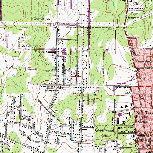 Topographic Map of Edwards Chapel Church, TX