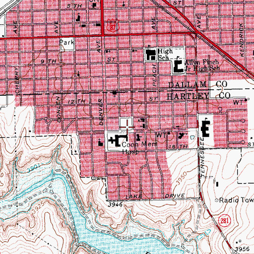 Topographic Map of Saint Anthonys Catholic Church, TX