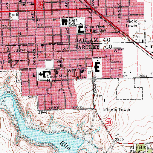 Topographic Map of Lakeview United Methodist Church, TX