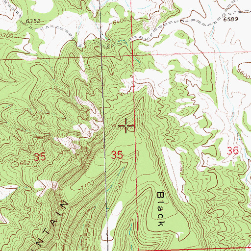 Topographic Map of Black Mountain, CO