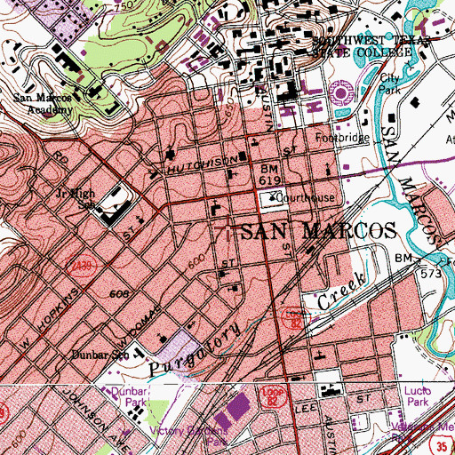 Topographic Map of Wesley Chapel African Methodist Episcopal Church, TX