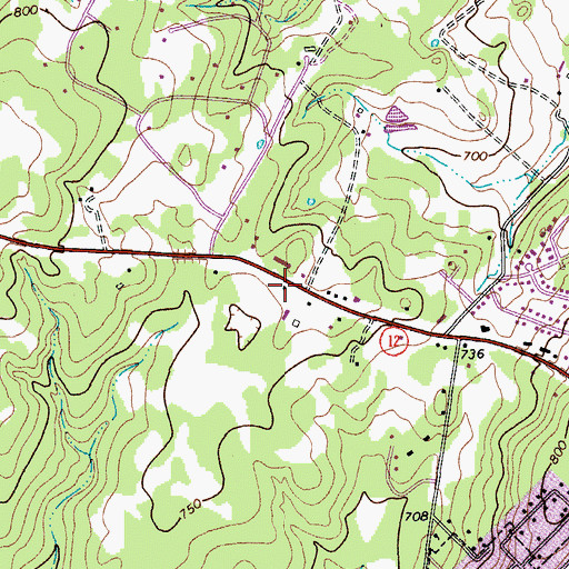 Topographic Map of Community Baptist Church, TX