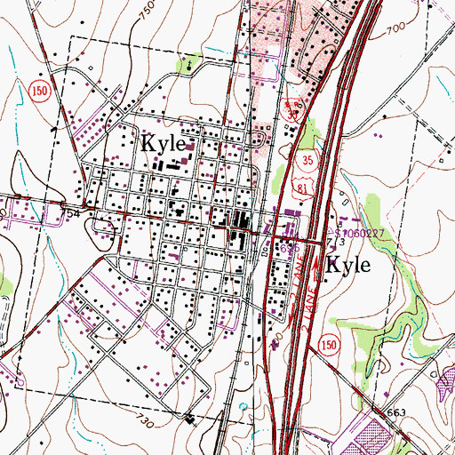 Topographic Map of First Baptist Church, TX