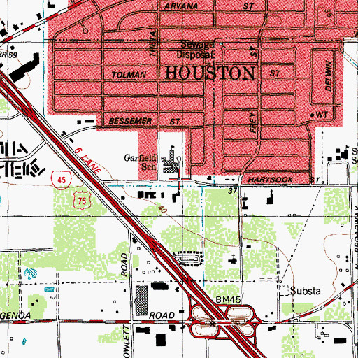 Topographic Map of Edgebrook Community Church, TX