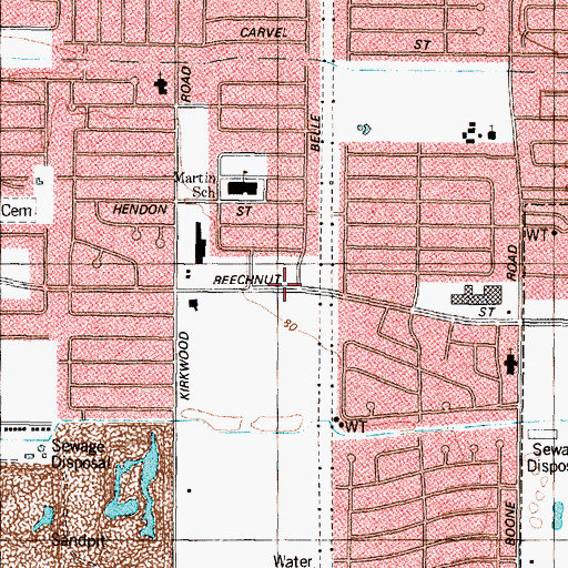 Topographic Map of Friendship Community Bible Church, TX