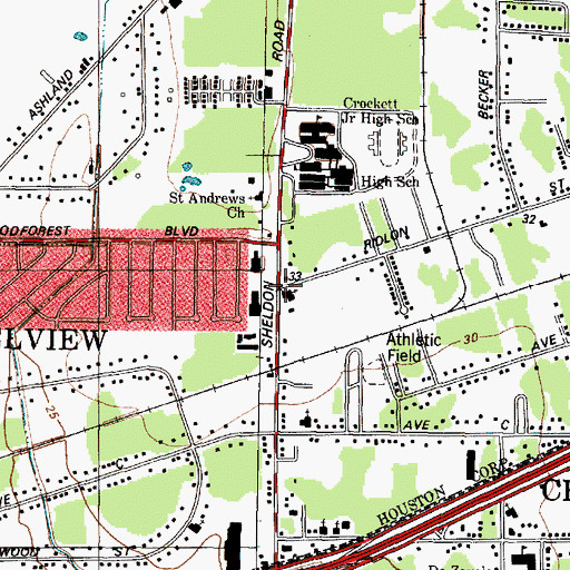 Topographic Map of Grace Church, TX
