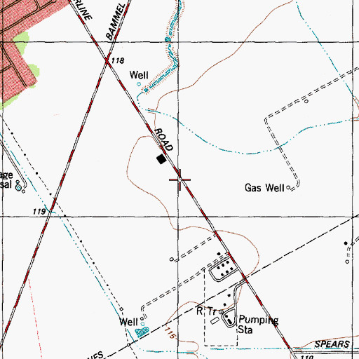 Topographic Map of Grace Community Church, TX