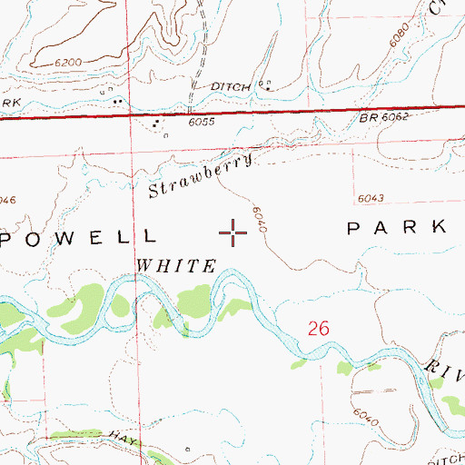 Topographic Map of Powell Park, CO
