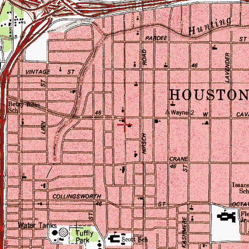 Topographic Map of Johnson Chapel Church, TX