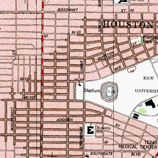 Topographic Map of Maryknoll Fathers Church, TX