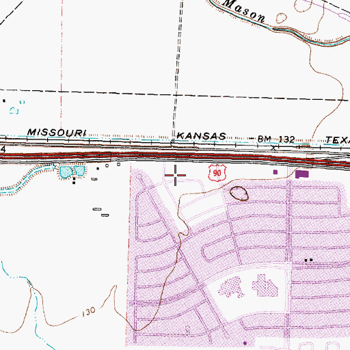 Topographic Map of Mason Creek Community Church, TX