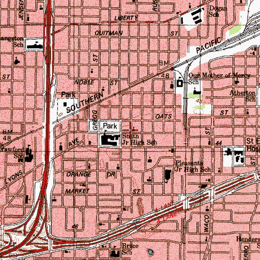 Topographic Map of Miracle Revival Fellowship of Deliverance Church, TX